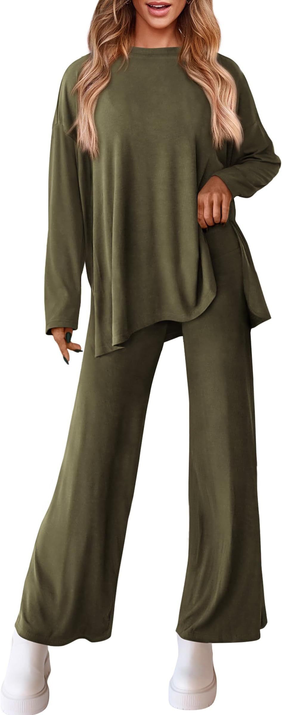 Leisure Suit with Casual Cut and Wide Leg