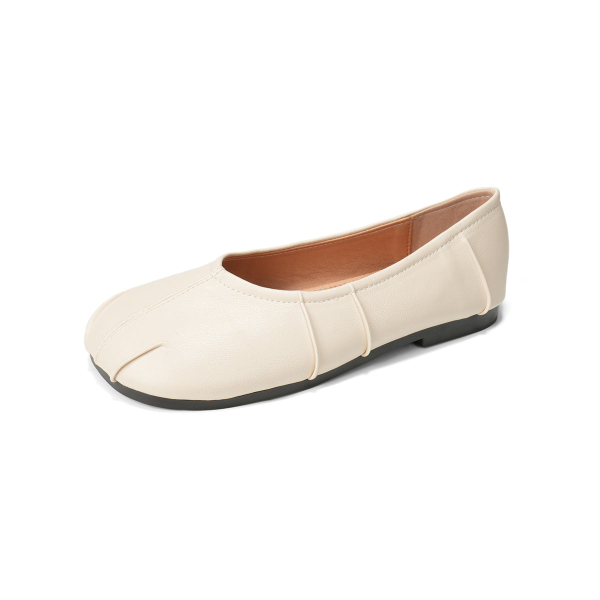 Women's Ballet Flats with Unique Pleated Design