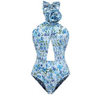 Women's Swimsuit with Charming Cut-Out Design and Overlapping Neckline