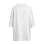 Women's Short-Sleeve Ethnic-Style V-Neck Shirt with Decorative Pattern