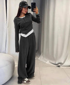 Women's Cozy Leisure Set with Sporty Design