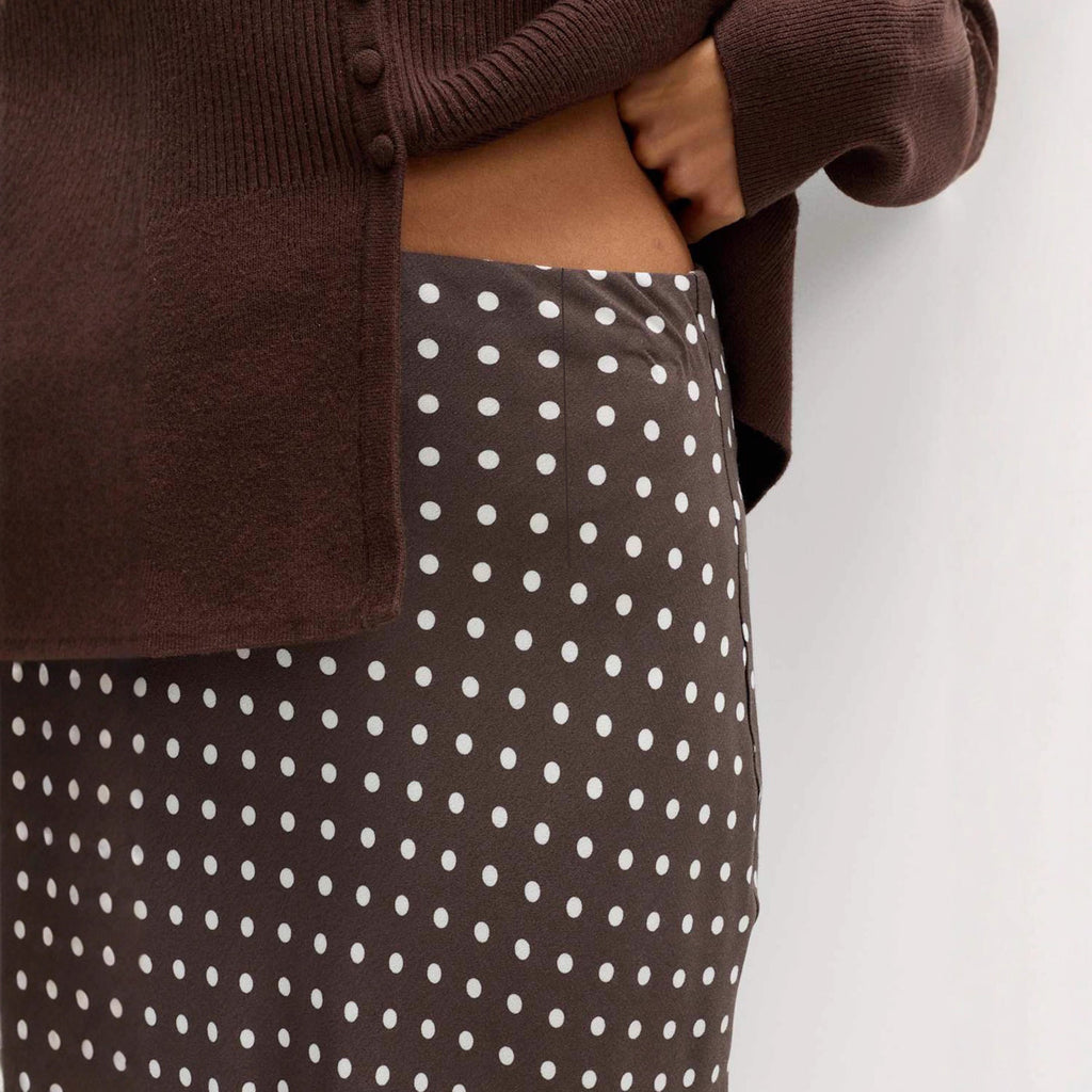 Women's Flowy Polka Dot Maxi Skirt