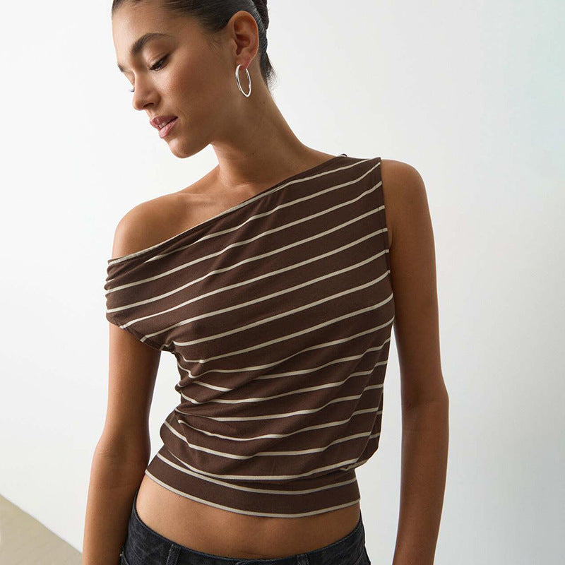 Women's Asymmetrical Striped Top