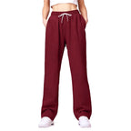 Women's Comfortable Athletic Pants with Elastic Waistband and Side Pockets