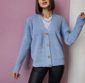 Women's Chunky Knit Cardigan with Buttons