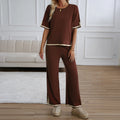 Women's Casual Two-Piece Set with Wide Cut and Gold Accents