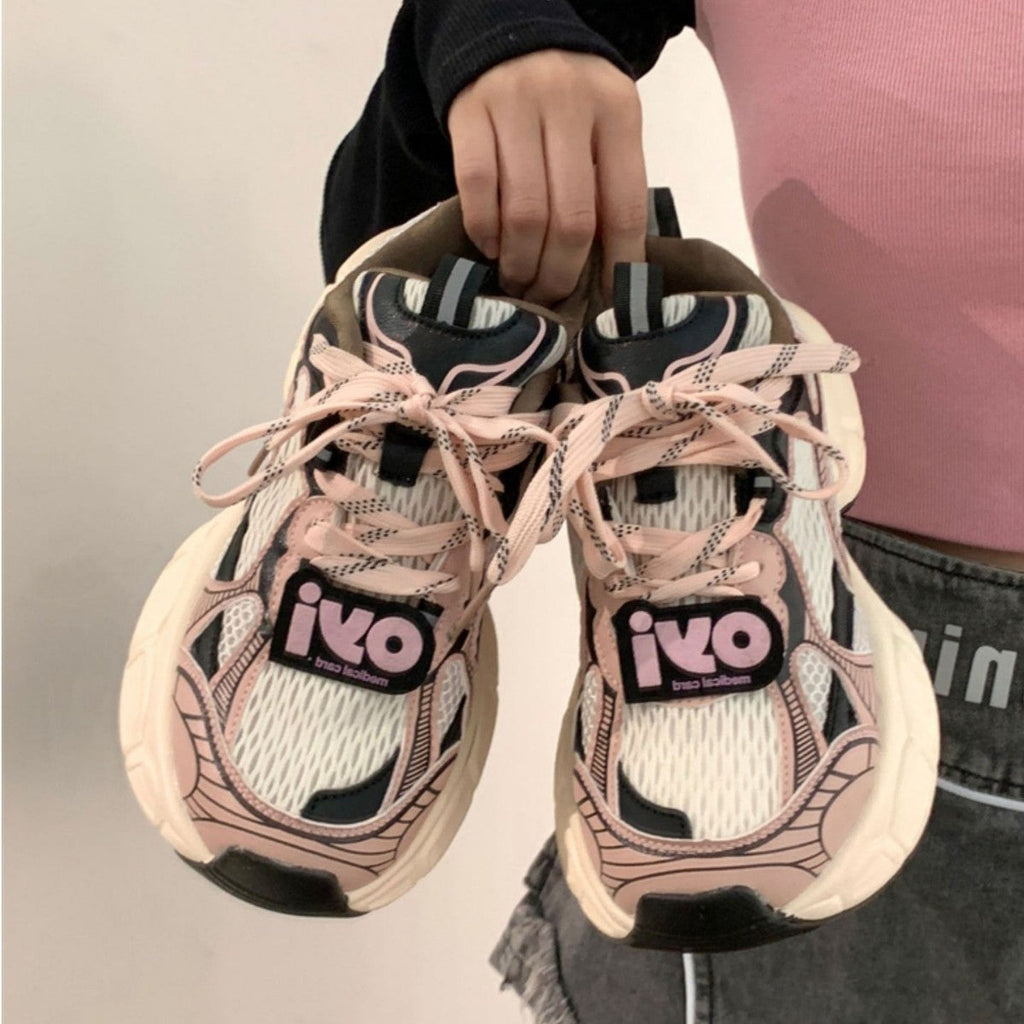 Women's Breathable Running Sneakers with Cushioned Sole and Trendy Design