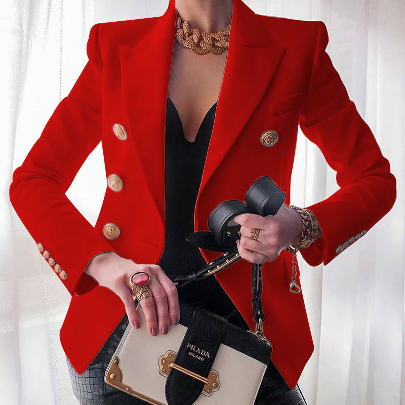 Elegant Tailored Blazer with Gold Buttons