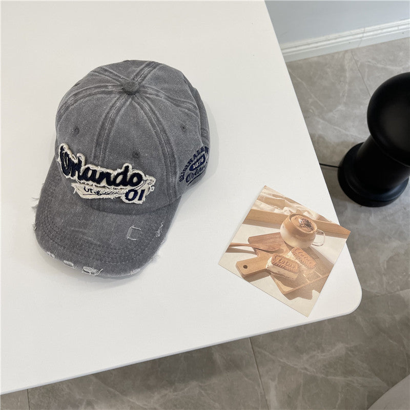 Men's Distressed Vintage-Inspired Baseball Cap