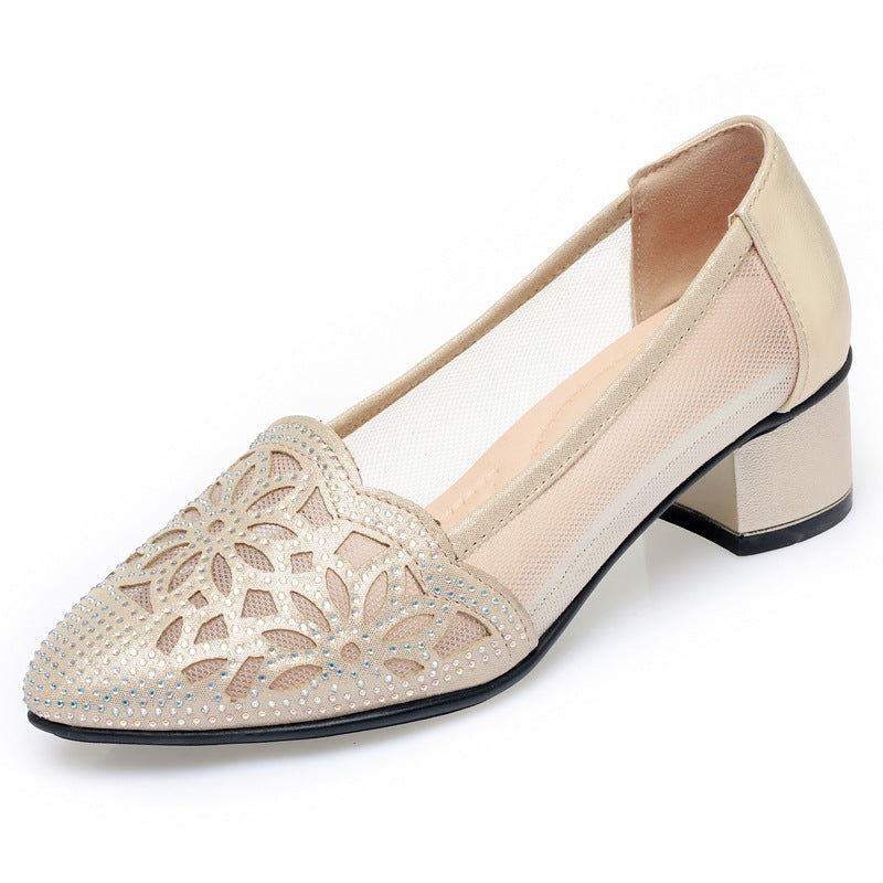 Women's Floral Ballet Flats with Mesh