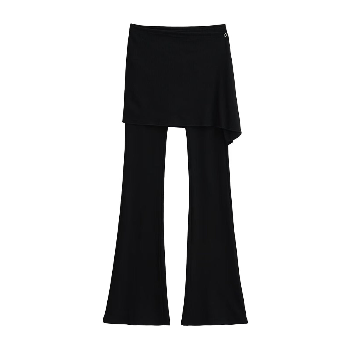 Women's Flared Pants with Asymmetric Overlay