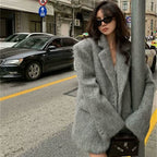 Elegant Velour Jacket with Classic Button Details