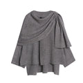 Cozy Knit Poncho with Refined Draping