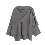 Cozy Knit Poncho with Refined Draping