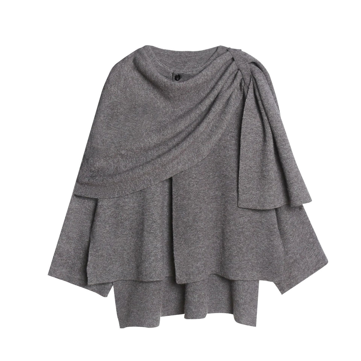 Cozy Knit Poncho with Refined Draping