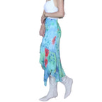Women's Asymmetrical Floral Chiffon Ruffle Skirt