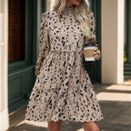 Party Dress with Voluminous Skirt and Fitted Sleeves