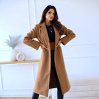 Women's Elegant Wool Coat with Classic Lapel