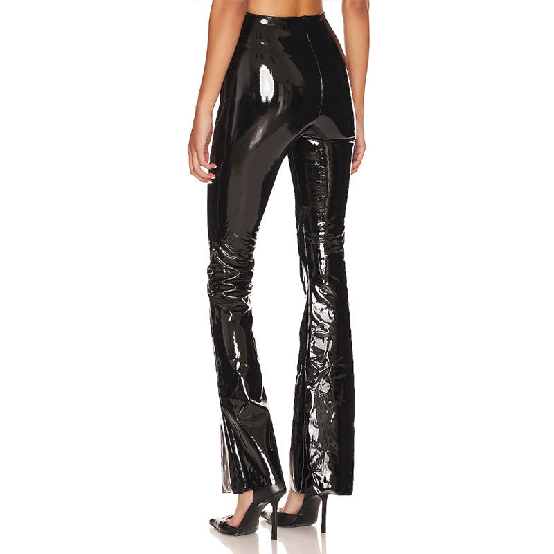 Women's High-Gloss Flared Leggings