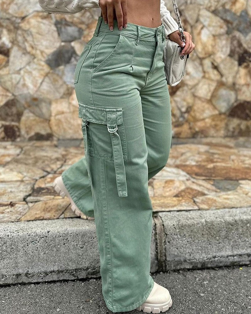 Women's Wide-Leg Cargo Pants with Practical Pockets