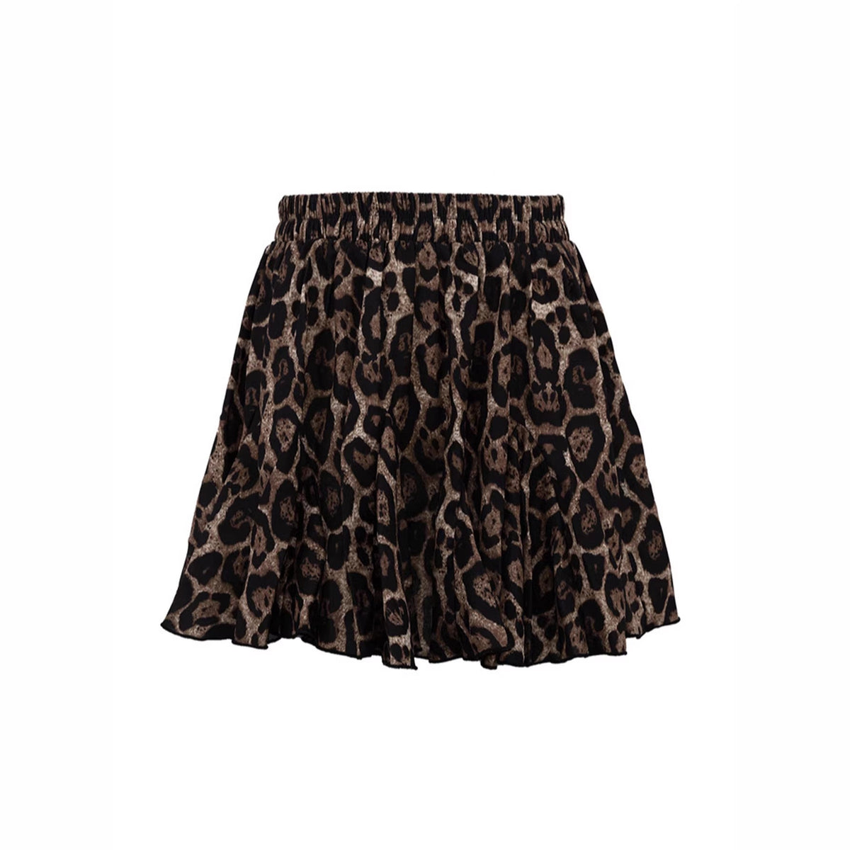 Women's Midi Skirt with Voluminous Cut and Animal Print