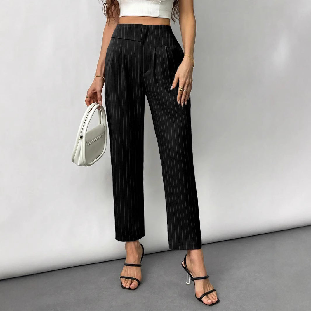 Women's Elegant and Fashionable Striped Trousers