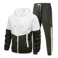 Men's Two-Piece Training Set with Hooded Windbreaker and Tapered Jogging Pants