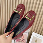 Women's Ballet Flats with Elegant Buckle Detail