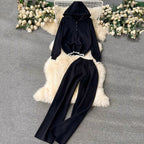 Women's Comfortable Lounge Set with Hood and Casual Cut