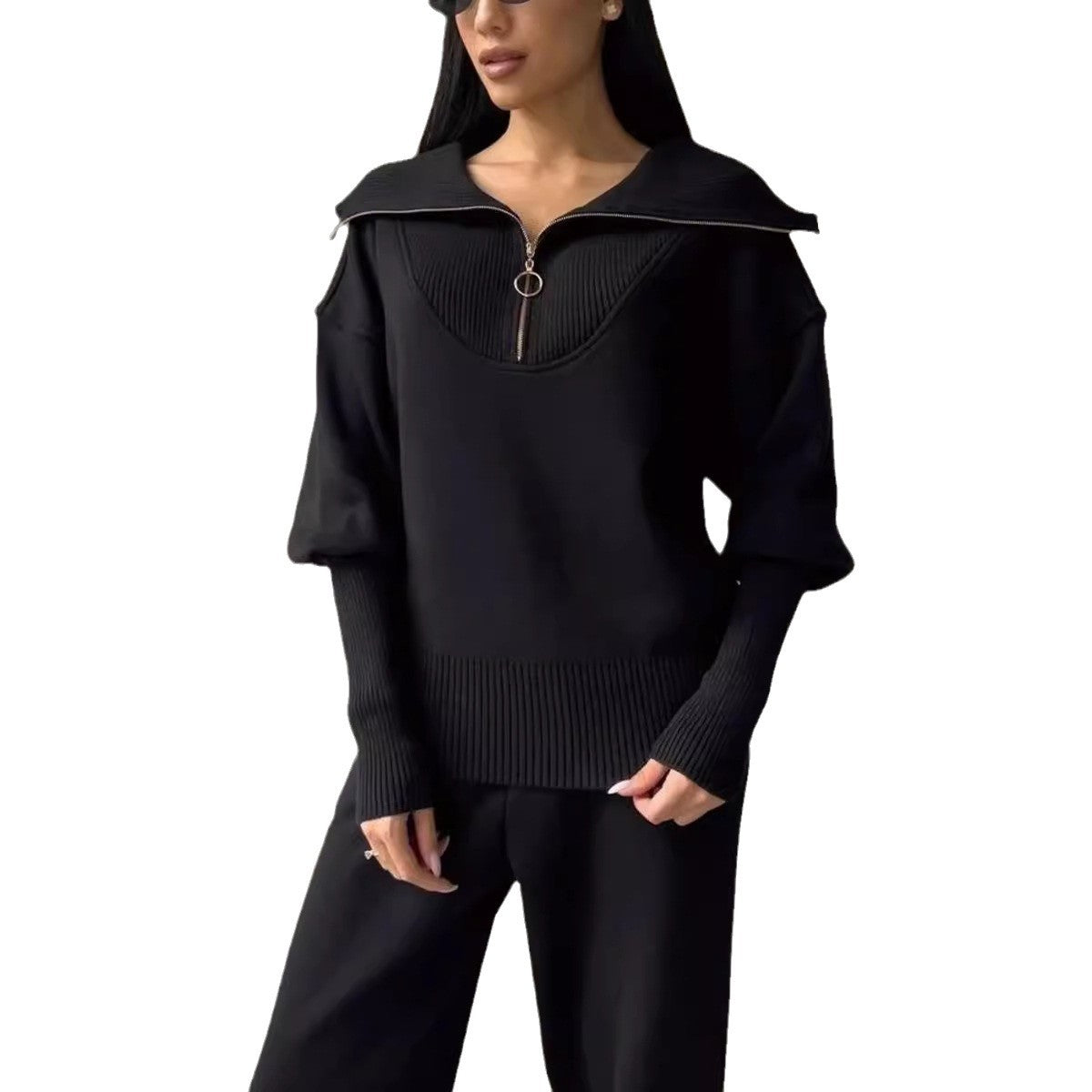 Women's Comfortable Loungewear Set with Hoodie and Elastic Waist
