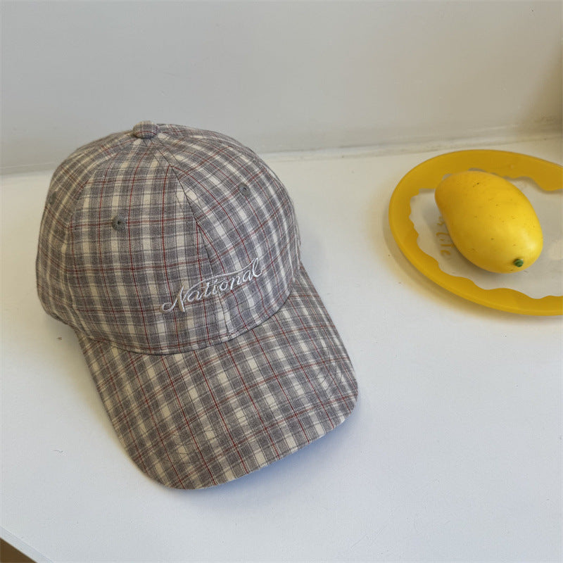 Men's Checkered Cotton Baseball Cap