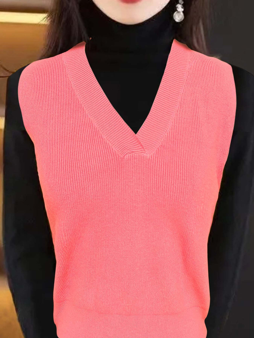 Women's Elegant V-Neck Knit Top