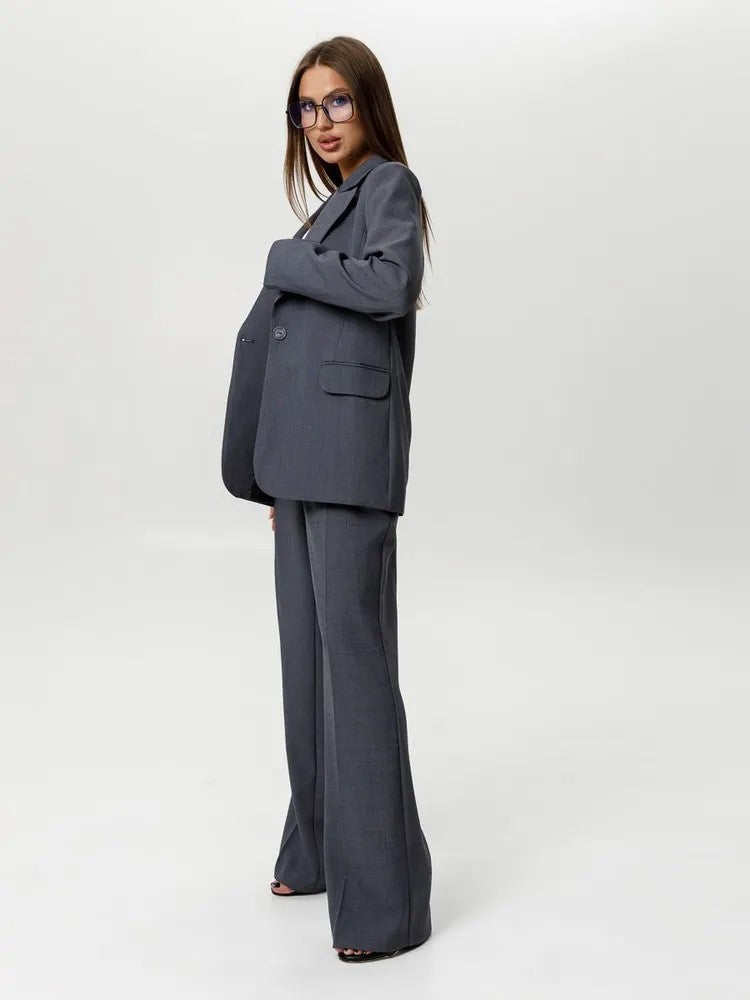 Women's Blazer and High-Waist Pants Set