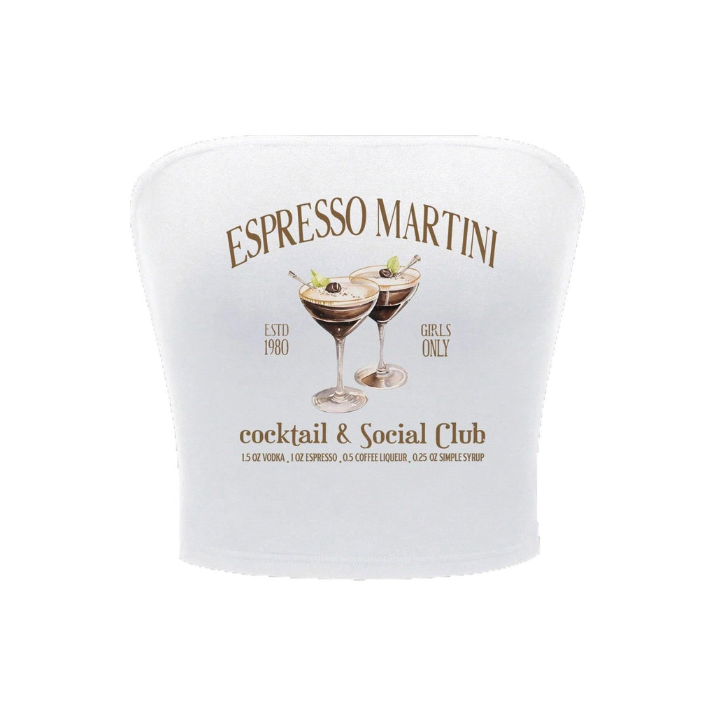 Women's Bandeau Top with Espresso Martini Print
