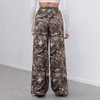 Women's Casual Palazzo Pants in Modern Camouflage
