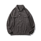 Women's Casual Utility Jacket with Classic Snap Buttons and Practical Pockets