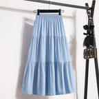 Women's Casual Vintage-Style Midi Skirt