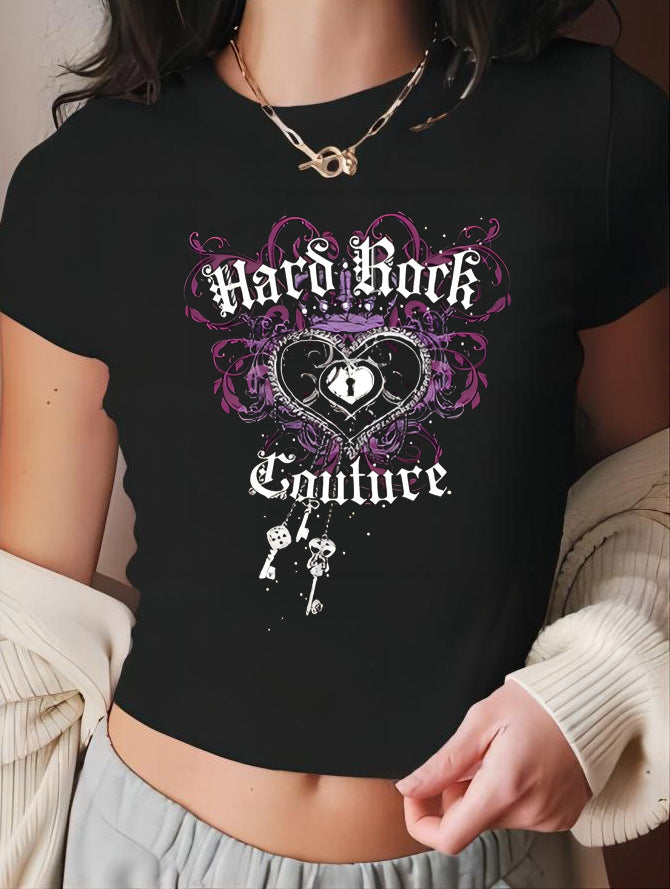 Women's Blood Pressure Print Crop T-Shirt