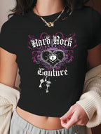 Women's Blood Pressure Print Crop T-Shirt