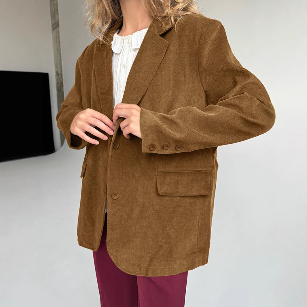 Women's Elegant and Comfortable Corduroy Blazer