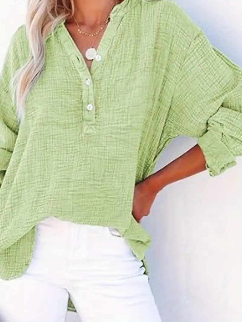 Casual Cotton Button-Down Blouse