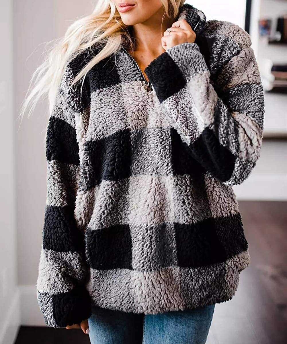 Women's Cozy Fleece Pullover with High Collar