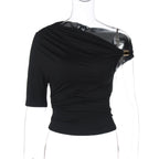 Women's Asymmetrical Top with Ruching