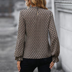 Blouse with Chic Wrap Design and Voluminous Sleeves