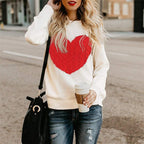 Women's Elegant Knit Sweater with Heart Design