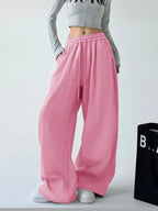 Women's Comfortable Wide-Leg Joggers with Elastic Waist and Pockets