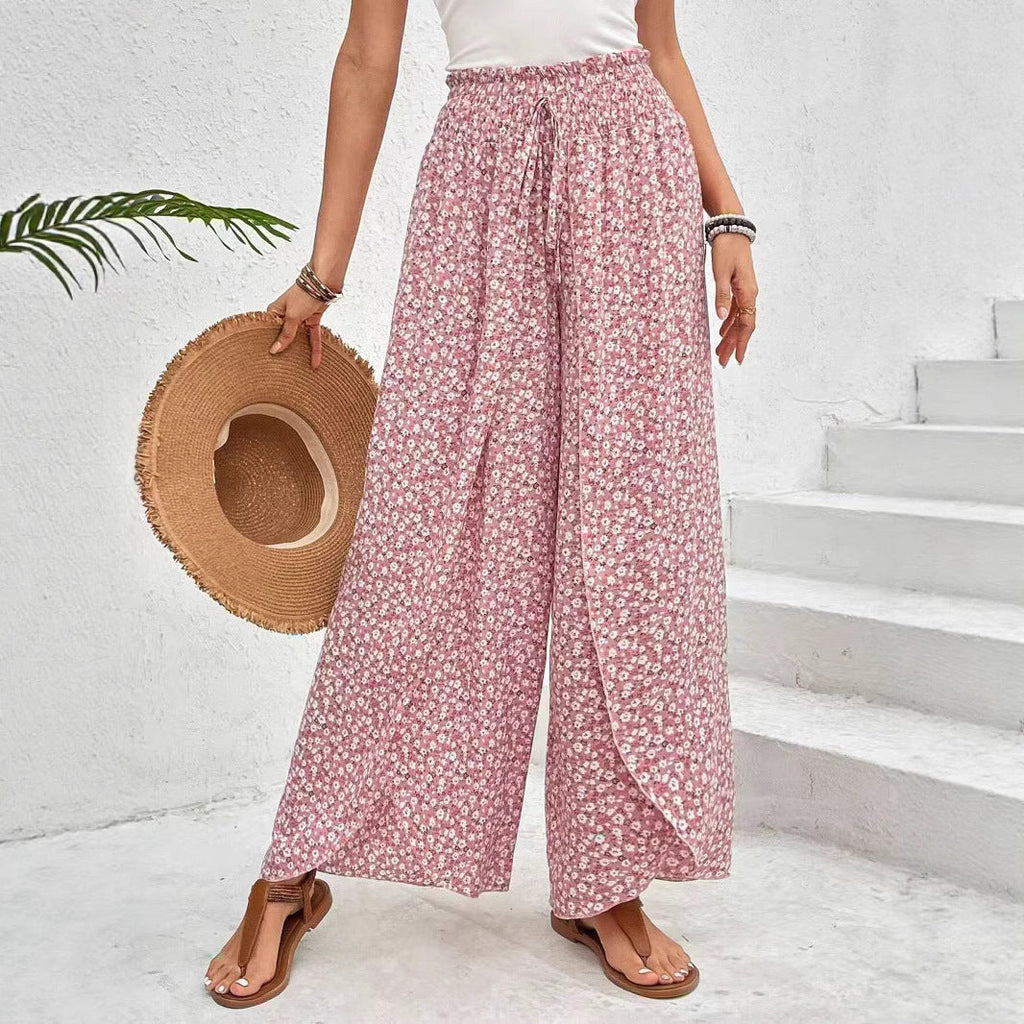 Women's Floral Maxi Skirt with Side Slit