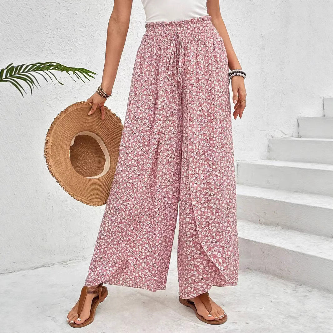 Women's Floral Maxi Skirt with Side Slit