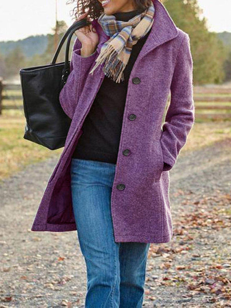 Women's Fashionable Blazer Coat with Classic Lapel