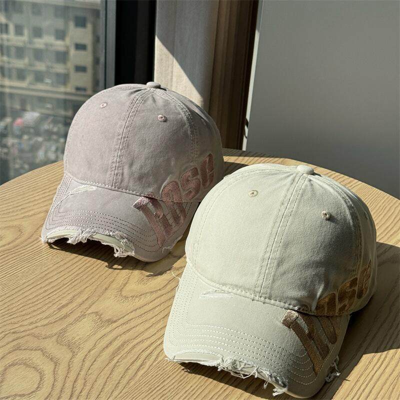 Men's Distressed Cotton Baseball Cap